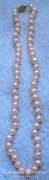 Akoya peach blossom colored pearl necklace, 7-7.8 mm beads