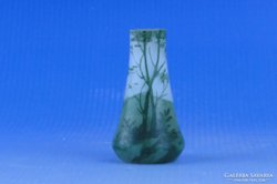 0D105 Antik festett Daum jellegű rétegelt üvegváza