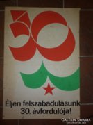 nagyméretű politikai plakát felszabadulásunk ünnepe 1975
