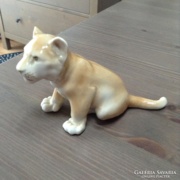 Régi Royal Dux porcelán kis oroszlán