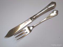 Bécsi,Klinkosch ezüst kés és villa.