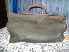 Antik, bőr vasutas táska 