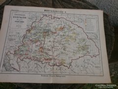 Magyarországi Borfajok  térképe. méret: 28x20 cm 