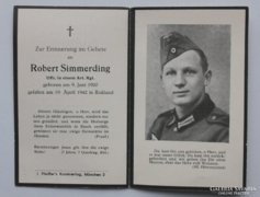Wehrmacht katona halotti értesítője + 2 fotó