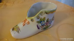 Herendi viktóriás porcelán kis cipő 