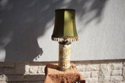 antik zsolnay majolika asztali lámpa