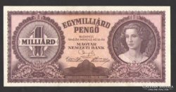 Egymilliárd B.-pengő 1946.  UNC !!!  RITKA!!!