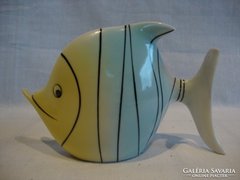 Retro Hollóházi porcelán csíkos hal