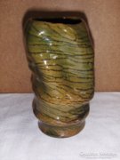 Ambrus jelzéssel zöld kerámia váza