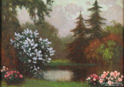 Mihály Székely Tordai: Park with Pond