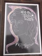 Képcsarnokból anno-Kerámia falikép fiatal hölggyel művészi szép Ajándékba is !