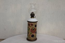 Gyönyörű antik zsolnay majolika petróleum lámpa 