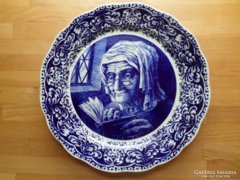 Hatalmas Boch Delft fajansz tál tányér dísztányér