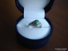 Zöld türkiz köves ezüst gyűrű