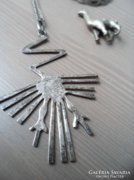 Különleges perui ezüst nyaklánc Nazca vonal motivum medál.