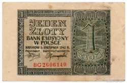 Lengyelország német megszállás 1 Zloty, 1941