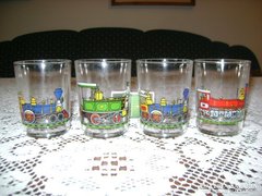 Vonatos gyermek pohár - 4 darab - együtt eladó