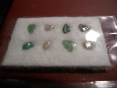 Bevizsgált valódi nyers gyémánt és smaragd szeletek 0,25ct !