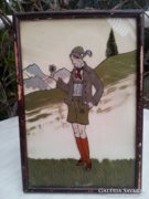 ART DECO LADY, GLASS PAINTING