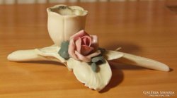 Ens német porcelán gyertyatartó rózsa