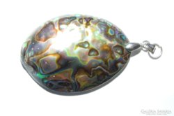 Paua kagyló medál, 5 cm-es gyönyörű.