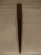 Retro fémműves iparművész bronz levélbontó kés
