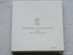 Ap 140 - 1973 Panama 20 Balboa hatalmas ezüst érme 131.8g 