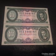 10 forint 1962 2 db sorszámlövető