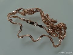 Filigrán, aranyozott ezüst nyaklánc, 46 cm hosszú