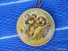 Misa mackó - olimpiai maci szovjet porcelán falikép