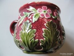 Körmöcbánya virágos keménycserép pohár XIX. század