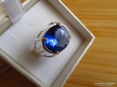 Nagy kék köves ezüst gyűrű - új ékszer