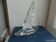 Vitorláshajó, nagyon szép hántolt ólomkristály üveg