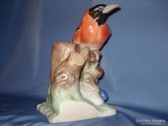 Herendi porcelán figurális váza egzotikus madárral