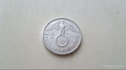 Német Birodalmi ezüst 2 márka 1939 A. Verdefényes.