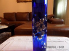 Szép Cseh hántolt üveg váza
