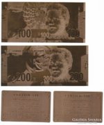 Dél-Afrika 100,200 Rand, 24 k. aranyfüst + certi