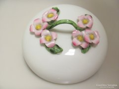 Herendi Porcelán  Rózsaszin virágos  Bonbonier (Gy-R 44262)