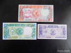 Szudán 3 darab UNC bankjegy