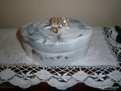  Hollóházi stúdió porcelán kézi festett cukortartó(VAS jel)