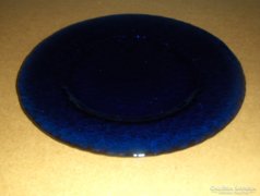 Retro kék színű lapos üveg kínáló 28 cm (afp)