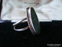 Állítható zöld köves ezüst gyűrű