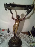 Szecessziós női bronz szobor