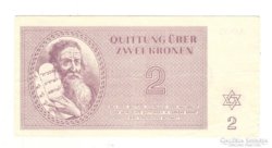 2 kronen korona 1943 Theresianstadt Getto pénz