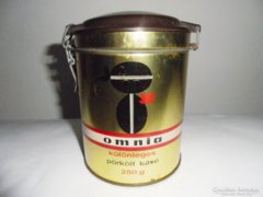 Omnia pörkölt kávé csatos fémdoboz pléh doboz 1974-es