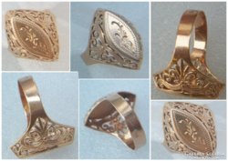  Áttört cizellált arany gyűrű, pecsétgyűrű 3,5 gr