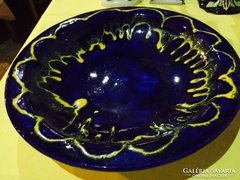 Iparművészeti, jelzett kerámia falitál (15)- signed art bowl
