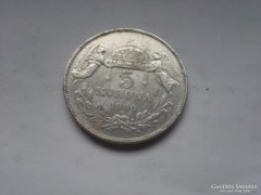 Ezüst 5 korona 1900 magyar ,peremhiba
