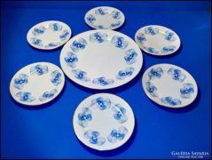 Kék masnis sütis készlet , Alföldi porcelán 