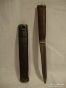 Antik Mongol kés tokjával ezüst díszítéssel